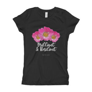 Girls Brilliant & Resilient Prairie Rose T-Shirt in Black or Raspberry