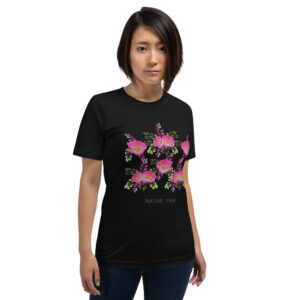 Prairie Rose Bouquet Unisex T-Shirt in Black