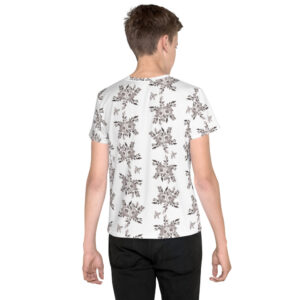 B&W Prairie Rose Bouquet All-over Youth T-Shirt